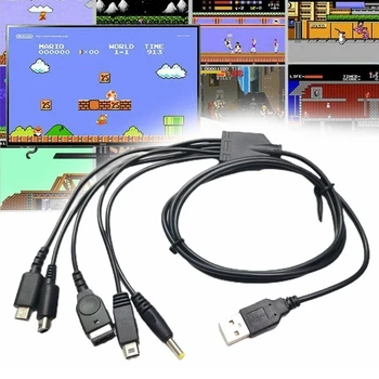 1.2 m/4 pies 5 en 1 Cable del Cargador USB Multi Cable de Carga de Carga Rápida Conexión de los cables para Gba SP/3DS/para NDSL/WiiU/para
