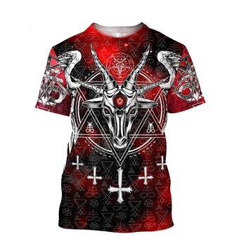 2022 Verano Nueva Satanás el Diablo Camisetas de los Hombres 3D Full Print Camisetas de Manga Corta de Verano de la Moda de Harajuku Unisex Camisetas