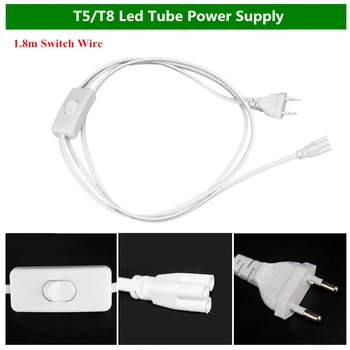 30cm Doble Contactor Cable / 1.8 m de enchufe de la UE el Cable del Interruptor / Enchufe de EE.UU. fuente de Alimentación Para el sistema Integrado de T8 T5 Llevó la Luz del Tubo
