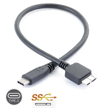 30cm USB 3.1 Tipo C para Mircro B HDD Cable de Datos USB-USB Tipo C-C a Micro USB 3.0 de Alta Velocidad de Transferencia de Datos Cable de Carga Cable de