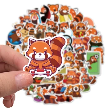 50pcs Animales de dibujos animados Panda Rojo Pegatinas Para el Álbum de recortes de Diario de Papelería Ipad Estética Lindo Sticker Pack de Suministros de Scrapbooking