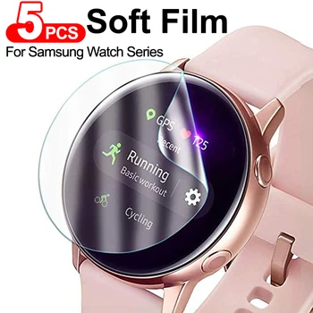 5Pcs Suave Película Protectora Para Samsung Galaxy Active 2 de 40 mm, de 44 mm Protector de Pantalla Para Galaxy Reloj 3 41 mm 45 mm 42 mm 46 mm