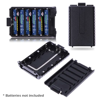 6 x AAA Baterías Extendidas Caso de Caja para Baofeng UV-5R 5RA/B/C/D 5RE+ de Caso Extendido de la Batería de la Caja de Almacenamiento de Accesorios Prácticos