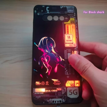 Anime Cyber Caso De Black Shark 5 Pro LED a prueba de Golpes Caso de Teléfono De Xiaomi Black Shark 4 4S 5RS 5 Pro Caso de Flash Cubierta del Parachoques