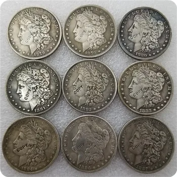 Antigüedades de plata de estados UNIDOS (1878-1904)-P Morgan MONEDA de Dólar de COPIA de monedas conmemorativas de réplica de las monedas de la medalla de monedas coleccionables