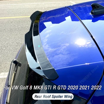 Coche Alerón Trasero del Ala Para VW Golf 8 MK8 GTI R GTD 2020 2021 2022 Negro Brillante Cola de Techo de Difusor Ala ABS Tuning Accesorios