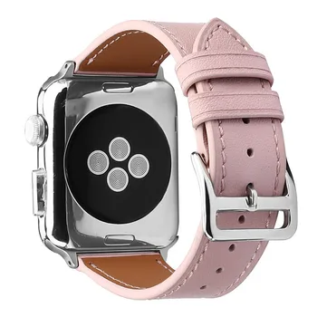 Cuero watchbnad para el apple watch 5 6 7 8 9 40 mm 44 mm 41 mm 45 mm de la banda de color rosa Pulsera de la correa de muñeca para el iWatch SE 3 38mm mujer chica