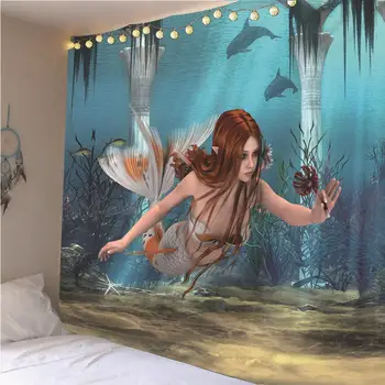 Decoración de Sala de estar Dormitorio Regalo de Sirena Ama Tapiz para Colgar en Pared Hotel Tapiz tapiz
