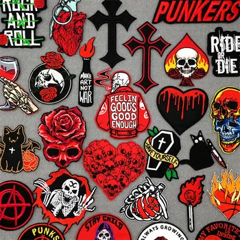 El Punk no ha Muerto Parches Bordados para Ropa de Pegatinas de Hierro en los Remiendos Rayas de Bricolaje Apliques de Parches en la Ropa, Pegatinas