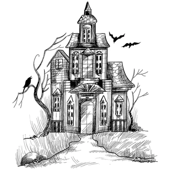Halloween Castillo de la Casa de Clara Sellos Para el BRICOLAJE Scrapbooking Fabricación de Tarjetas Álbum Decorativos Sello de Silicona Artesanal