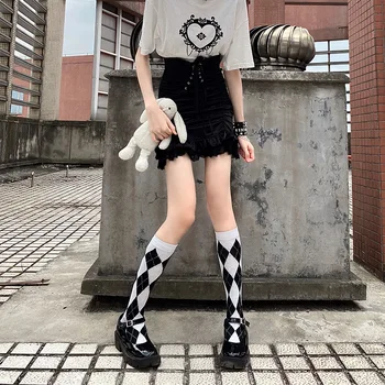 Harajuku Lingge de Algodón Puro de la Pantorrilla Calcetines de Mujer Calcetines de la Rodilla Retro Lolita JK Conformación de las Medias Para las Mujeres JK Largo Calcetines Calientes