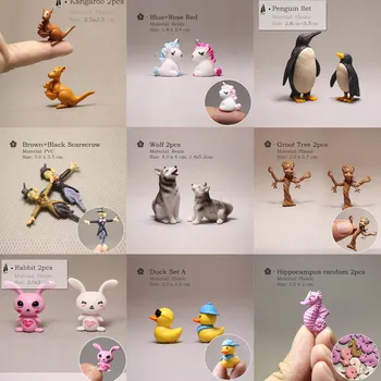 INKANEAR Mini Conejo Figurillas de Ciervo Gato Perro Micro Hada de Jardín de Miniaturas de la Decoración de los Terrarios Animal Caballo, Ovejas, Aves de Juguetes para Mascotas