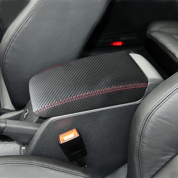 Interior del coche de Carbono Estilo de Microfibra de Cuero Apoyabrazos central Cubierta de ajuste Para el VW Golf 6 MK6 2010 2011 2012 2013