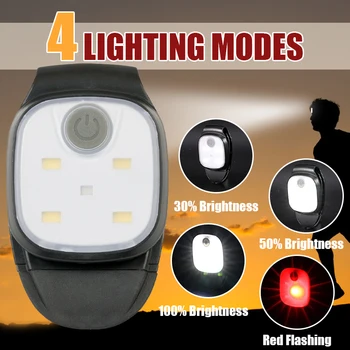 LED de la Tapa Clip de la Lámpara USB recargable lámpara de 4 Modos de Iluminación Ajustable Portátil para Acampar al aire libre de Pesca de la linterna Con baterías