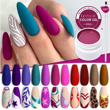 LILYCUTE 8ML Colores de la Pintura de Gel de Uñas de color Púrpura Azul de la Venta Caliente de Cobertura Completa Semi-Permanente de Arte de Uñas Para Manicura Barniz