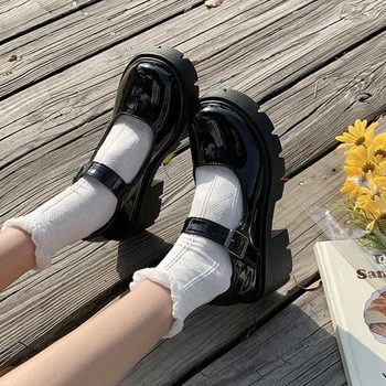 Lolita Zapatos de las Mujeres Japonesas Mary Jane Zapatos de las Mujeres de la Vendimia de las Niñas Estudiantes JK Uniforme de Tacón Alto Zapatos de Plataforma de Cosplay Más el Tamaño