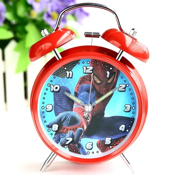 Marvel Spider-Man de la Alarma del Reloj de la Historieta Sencillo para Mostrar a los Niños Lindo Reloj con Alarma Reloj despertador Digital de la Aguja Moderno con luz de fondo