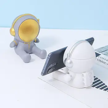 Mini Astronauta Escritorio Teléfono Celular Titular 3D de dibujos animados de Astronauta Portátil Soporte de Teléfono Creativo Arte de Decoración de Mesa