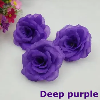 NEW10PCS/Lote de 8 cm de Profundo color púrpura Rosa Artificial de Seda de las Cabezas de las Flores de la Boda de DIY casero de la Decoración Festiva Parte de los Suministros de Mezcla de Color