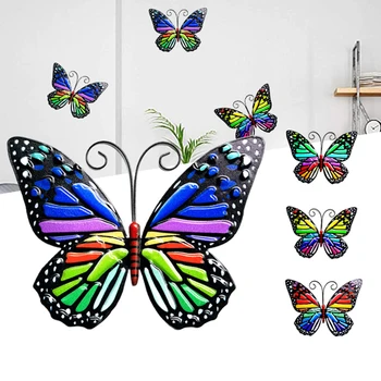 Nueva de Hierro Forjado de la Mariposa Decoración de la Pared de la Simulación de los Insectos del Jardín del Ornamento de Arte de Metal Colgante Colgante de Interior al aire libre de los Carillones de Viento