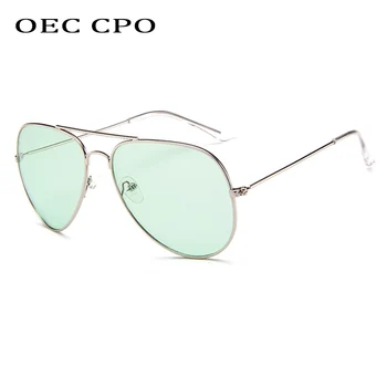 OEC CPO de la Moda de Color Claro Piloto de Gafas de sol de las Mujeres de los Hombres de la Marca del Diseñador de Rosa Azul de la Lente de Gafas de Sol de las Mujeres de los Hombres al aire libre Gafas de O644