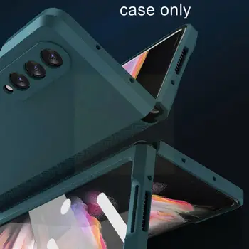 Para Samsung Galaxy Z Veces 3 2 Bisagra Caso con Frontal de Vidrio de la Pantalla de Cine de la Plena Protección de la Cubierta de Plástico Duro Caso