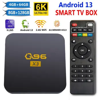 Q96 X3 Home Theater 6K HDR UHD 2.4 G WiFi Set Top Box Androide 13 Allwinner H313 Smart TV Box