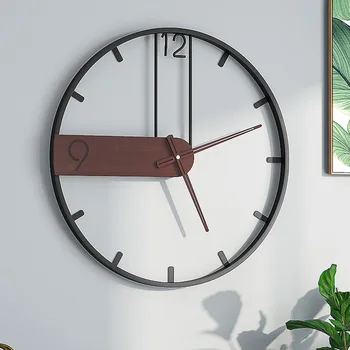 Reloj de pared Interior de Formato de Hierro Forjado Moderno Reloj Simple Retro, Nórdico Creativo Decorado Grandes Relojes de Pared para la Sala de estar