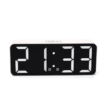 Reloj despertador Digital 2 Alarmas de Repetición de alarma Electrónica de Reloj LED de 3 Modos de Visualización de la Hora 12/24 Con Retroiluminación Reloj de Mesa Para la Sala de estar