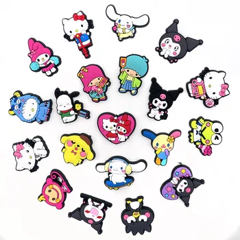 Sanrio de dibujos animados de Zapatos Encantos Kawaii Anime Figura de Hello Kitty Melodía Kuromi Cinnamoroll PVC Recuerdo Lindo de Crocs Accesorios Regalos