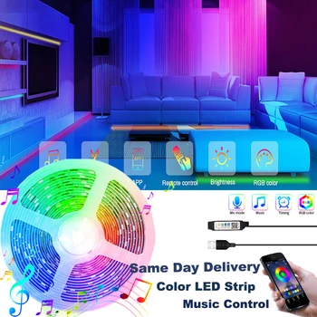 SMD 5050 Luces de Tira llevadas Modo USB para la TV de Fondo Remoto de Infrarrojos de la Cinta para el Dormitorio de la Decoración de la APLICACIÓN de Control de Luces