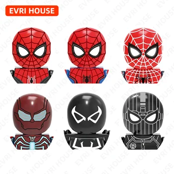 Superhéroe de las Figuras de Acción de Spiderman Mini Ladrillos Peter Parker Agente Veneno de la Tía May Bloques de Construcción de Juguetes para los Niños