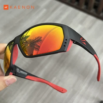TR90 KAENON Polarizado Gafas de sol de Marco Cuadrado HD lente Espejada Gafas de Sol del 11 de Colores de Deporte al aire libre gafas de pesca