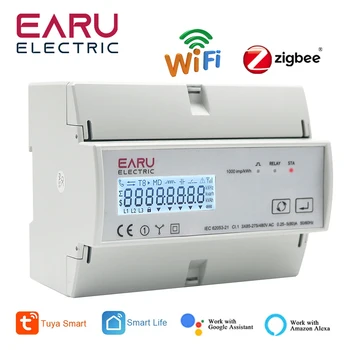 Tuya WiFi, ZigBee trifásico bidireccional Bidireccional de Energía KWh Metro Monitor Vatímetro Soporte de Modbus RTU 3*85/190V o 230/400VAC