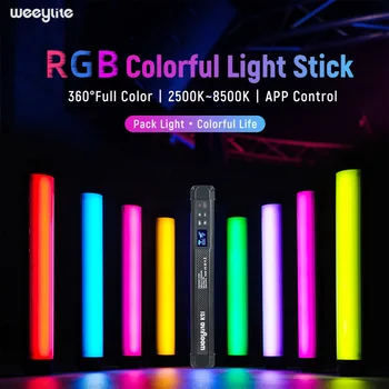 Weeylite K21 RGB LED de la Mano la Luz de la Varita de Vídeo Selfie Palo de Luz para la grabación de Vídeo 2500K~8500K