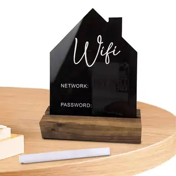 WiFi Signo De Acrílico WiFi Patrón De Contraseña Para Iniciar Sesión Con Un Bolígrafo Borrable Reescritura De WiFi De La Junta De Pizarra Centros De Mesa Decoración