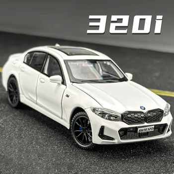 1:32 BMW 320i EL 3 de 2023 Aleación Diecasts & Vehículos de Juguete de Metal de Juguete Modelo de Coche de luz y Sonido de la Colección de Niños de Juguete