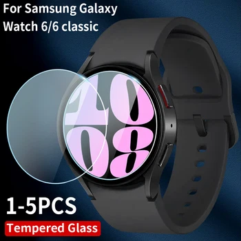 1-5 PCS de Vidrio Templado para Samsung Galaxy Reloj 6 44 mm 40 mm Protector de Pantalla Galaxy Reloj 6 de 43 mm 47 mm HD Clear Anti-Arañazos Película