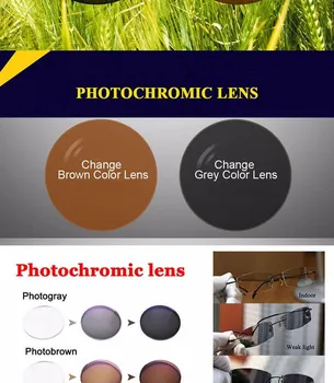 1.56 1.61 1.67 Fotocromáticas Receta CR-39 de Resina Lente Asférica de Cambiar de color bajo el sol de la Miopía Gafas de sol Lenes para 2pcs