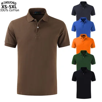 100% Algodón de Calidad Superior Verano Nuevos Hombres Camisas de Polo ropa Deportiva Camisetas XS-5XL Color Sólido de Manga Corta camisetas tipo polo Homme Ropa de Moda