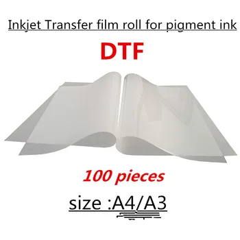 100 piezas A4 y A3 A3+ tamaño de un Lado Mate DTF de inyección de tinta de Transferencia de Película PET Hojas Con Buena Calidad