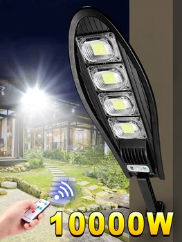 10000W Solar Luces Led al aire libre Super Brillante Recargable Solar de la Lámpara IPX65 Impermeable Potente Jardín de Luz con Sensor de Movimiento