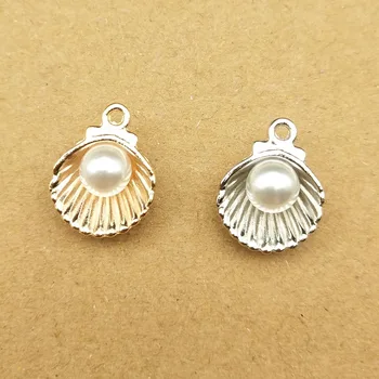10pcs 11x15mm perla shell encanto para la fabricación de joyas y manualidades, moda arete colgante pulsera de los encantos del collar