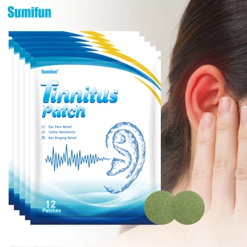 12/24/36Pcs Sumifun Tratamiento de Tinnitus Parche para Evitar la Pérdida de la Audición Sordera Médicos Yeso Oídos Tingle Alivio del Dolor Hierbas de la etiqueta Engomada