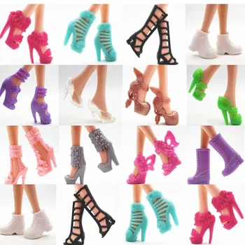 12Pairs Colorido Surtido de Moda de la Muñeca Sandalias de Tacones de Zapatos Para Muñeca Barbie Con Diferentes Estilos de Juguete a las Niñas de Regalo Para Niñas Juguetes