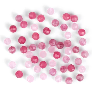 2 3 4 MM Pequeño Rojo Natural de color Rosa de Piedra de la Gema Perlas Sueltas Facetas Morgan Cristal de Cuarzo de la Cintura de Perlas de la Joyería del Collar de las Pulseras