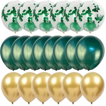 20pcs de Metal Cromado Globos de Látex Verde Ballons Salvaje de Uno de los Chicos de Cumpleaños Temáticos de la Selva de la Ducha del Bebé Decoración del Partido