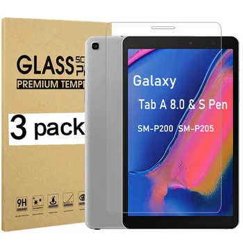( 3 Paquetes ) de Vidrio Templado Para Samsung Galaxy Tab Un 8.0 & S Pen 2019 SM-P200 SM-P205 P200 P205 P207 de la Tableta de la Pantalla Protector de Cine