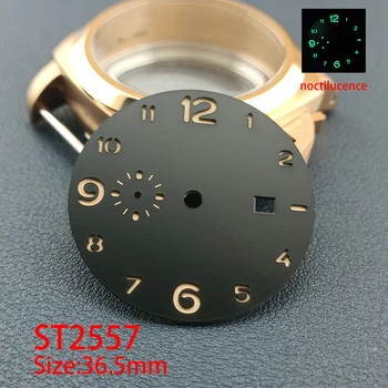 36.6 mm de Diámetro, de color Verde Luminoso Estéril Marcado por la Gaviota GMT ST2557 Movimiento con Calendario Único,Personalizado DIY logotipo,#5008