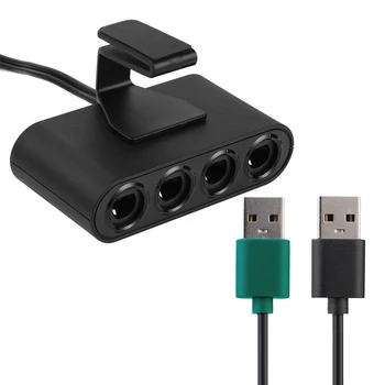 4 Puerto 3 en 1 Adaptador de control Converter es Compatible con Diferentes Interruptor de NGC/Wii U/PC para GameCube GC Controlador Adaptador USB